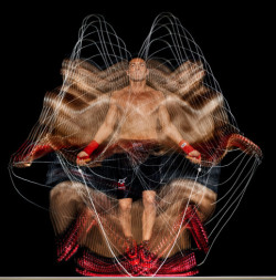 Awesome long-exposure shot of boxer Sergio