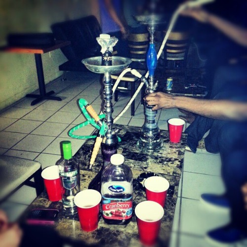 isheyy:  Its a #miami night #hookah #alcohol #vodka #cranberry #college #drunk #miaminights #shitcray #hookahlounge @senoritareina 