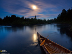 Moonrise over the Allegash River, Maine