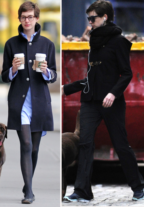 gingerhaze: destronomics: suicideblonde: Anne Hathaway in Brooklyn, October 25th, 26th and 27th TEAC