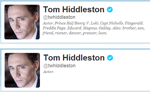 hiddles-is-my-division:tomhiddlestunned-blog:Tom changed his description on Twitter.Tom… Tom are you