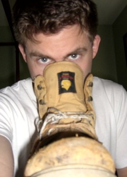 hooded-pervert:  realmenstink:  onyourkneesfaggot:  You can take it off when I leave for work in the morning. Then you can wear the dirty underwear I slept in.  WORK BOOT AROMA !!!  TumbleOn) 