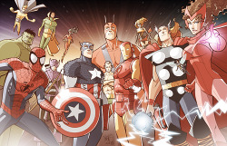 birdstump:  Avengers/Justice League, by Marcio Takara