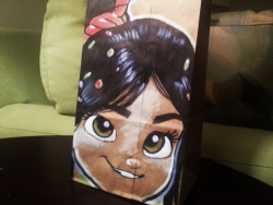 lunchbagart:  Vanellope Von Schweetz  This guys lunch bag paintings are amazing.