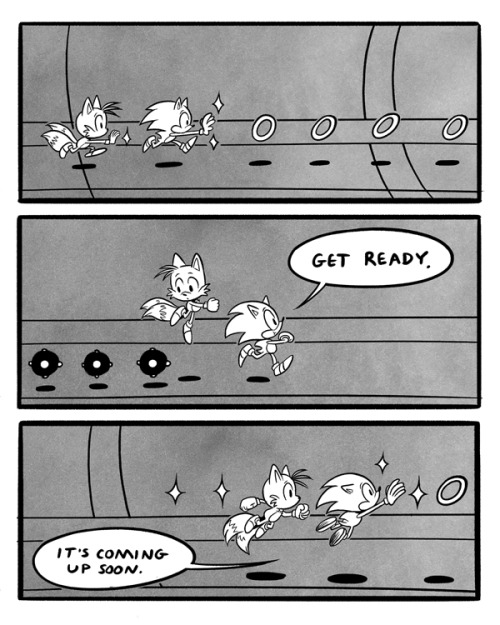 neo-rama:  cartoonfuntime:  This was my contribution for the Speedhog zine, which was at SPX this year!  this sonic and tails is perfect 