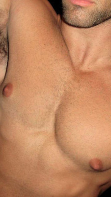 nips-pecs-foreskin:  if your nips are wired then the reason for size difference is obvious - right?