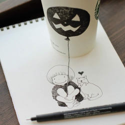 pulmonaire:  Starbucks Illustrations by Tomoko Shintani