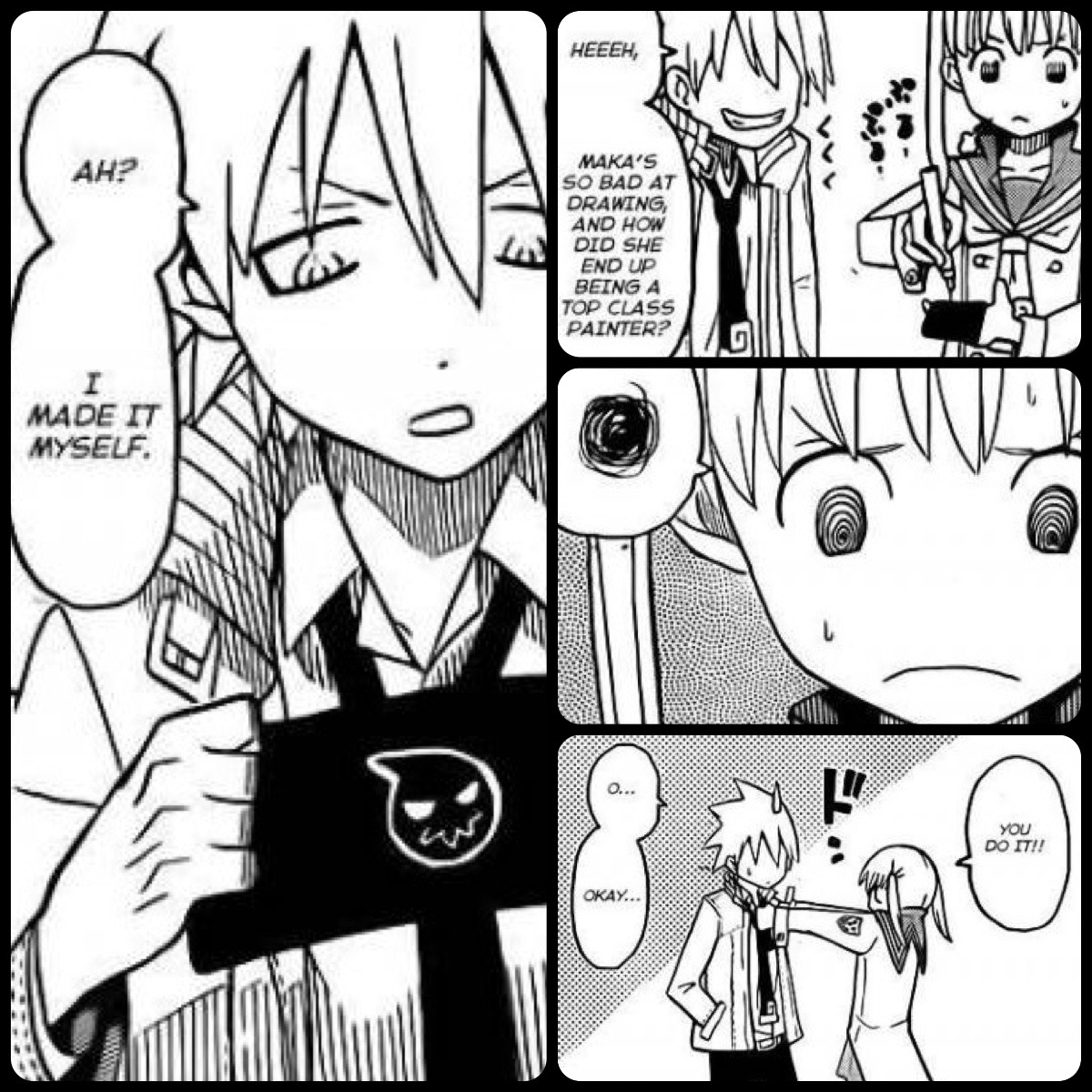 Maka from Soul Eater makes a reference to the Manga Ending in the