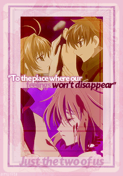  08/10 Favorite OTPS (In no particular order): Sakura & Syaoran; Cardcaptor Sakura & Tsubasa Reservoir Chronicle. “The one I love the most is you. You’re my most important person.” 