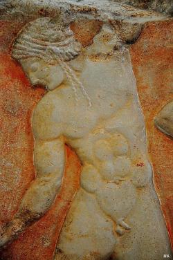 hadrian6:  Detail: Base for a funerary Kouros. 510.B.C. Greek. National Archaeological Museum. Greece.    http://hadrian6.tumblr.com 