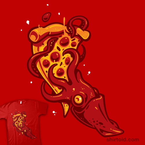 shirtoid:  Pizza Kraken available at Design By Humans