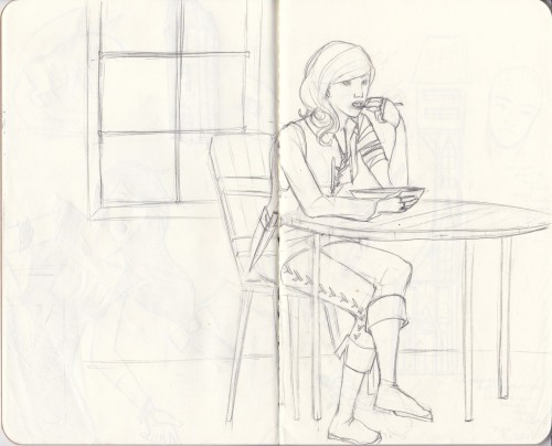 Carrallanthas Sketches: Lady Traveller And Lady Mage.