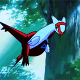 ap-pokemon:#380 Latias - Can enfold her body with a glass-like down to refract light which can rende