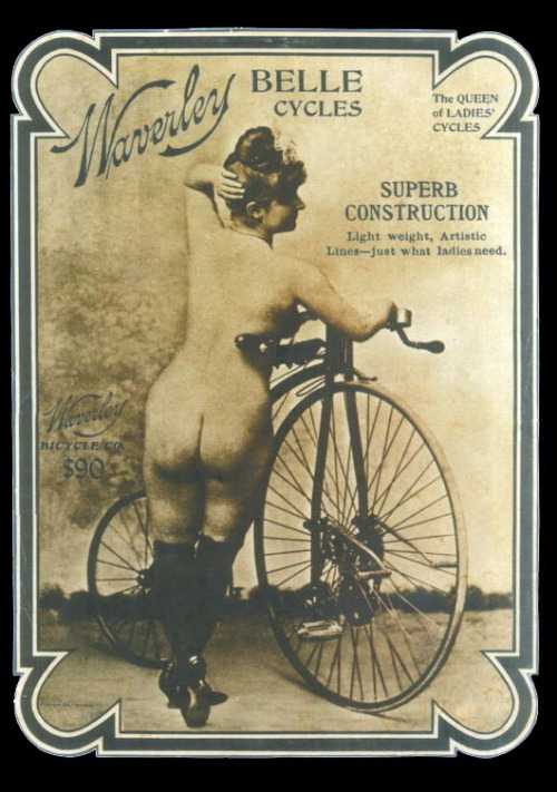 vintage bicycle erotica with a penny-farthing