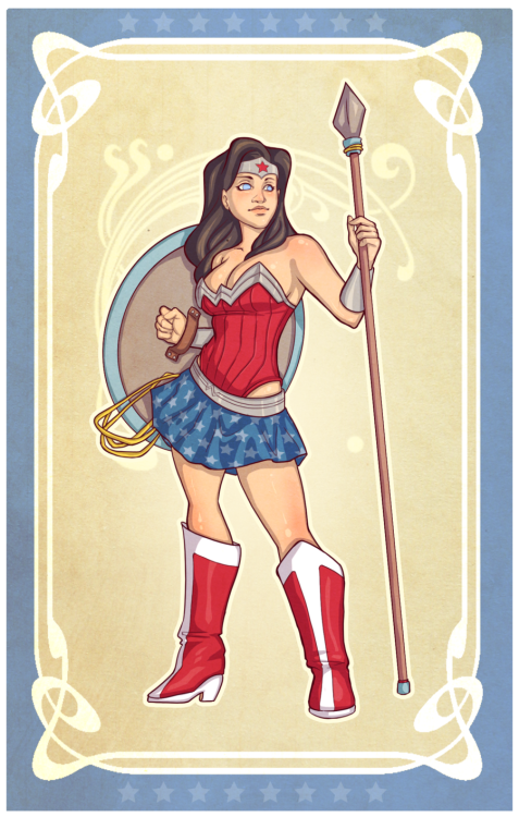 timetravelandrocketpoweredapes:Wonder Woman Nouveau by Kanish