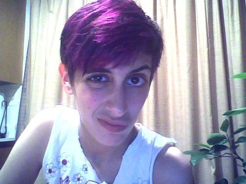 boys can go away  I finally re-dyed the hot mess I call my hair and mixed my purple