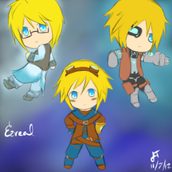 asksummonerezurial:  The little summoner smiled, “Oh dear. I can’t believe how much some of the champions have changed.” [I saw what Ezreal looked like in beta a few days ago and I wanted to draw him. So I drew him with Ezreal and pulsefire. Past,