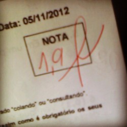 Melhor nota de matematica *0* (valia 2,0)