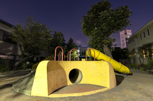 Silent Playground - Hatsudai, Tokyo. Working on a series of photos of these tiny local playgrounds a