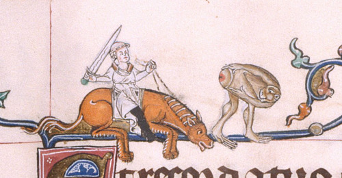 monkey goatseGorleston Psalter, England 14th century.BL, Add 49622, fol. 102v