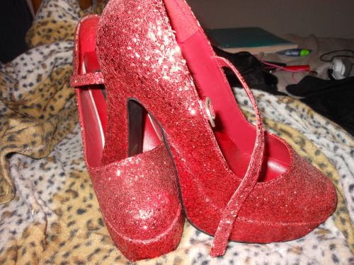 dykevanian:dykevanian:So I’m selling my beloved ruby slipper platform heels as they no longer fit me