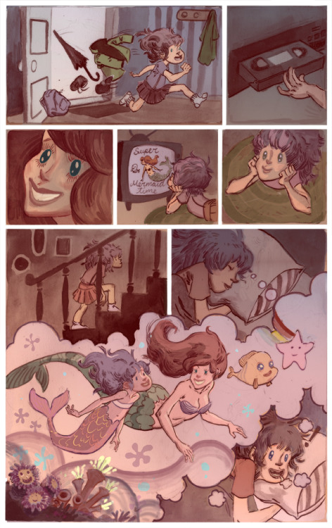 becdecorbin:bifanoland:Here’s a comic I did waaaaaaay back in 2009. It’s about mermaids.Just resumed