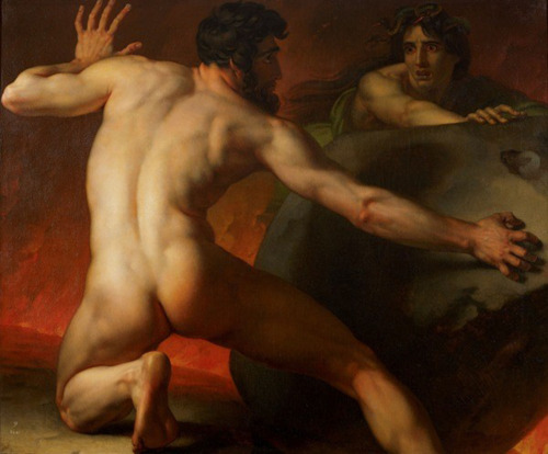 thisblueboy: Alexandre-Denis-Abel de Pujol (French, 1787-1861), Sisyphus Eternally Rolling the Rock,
