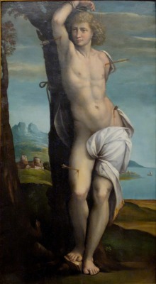 forthememoryofepicurus:  Workshop of Benvenuto Tisi, known as Il Garofalo (Ferrara, first half of the 16th century), Saint Sebastian 