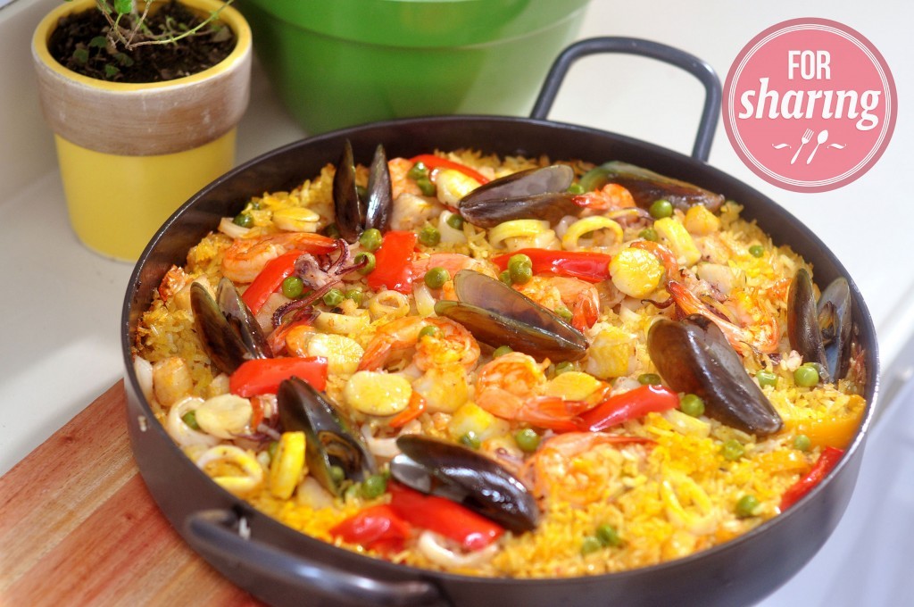 Spanish seafood paella