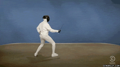 mattpanico:prismaticlight:Fencing: a gentleman’s sport. I can’t stop giggling