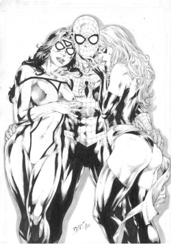 comicbookartetc:  Ed Benes _ Spidey SpiderWoman MsMarvel 