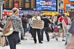 thefingerfucker:  adventuretimegrabyourdog:  pineapplesandwiches:   I’m collecting for someone who.. A clever campaign from Publicis for the charity The Passage catching the public’s attention by using reverse messages on cardboard signs (typically