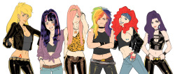 fillydelphia:  sniikt:  seemed like fellas like hair metal pinkie i drew months ago, so i drew hair metal everyone. why not. large version is large  NICE.