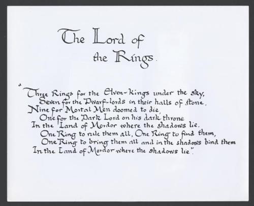 stoneofthehapless:The Ring verse, handwritten by J.R.R. Tolkien