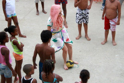ladyxgaga:  Gaga playing football in Brazil