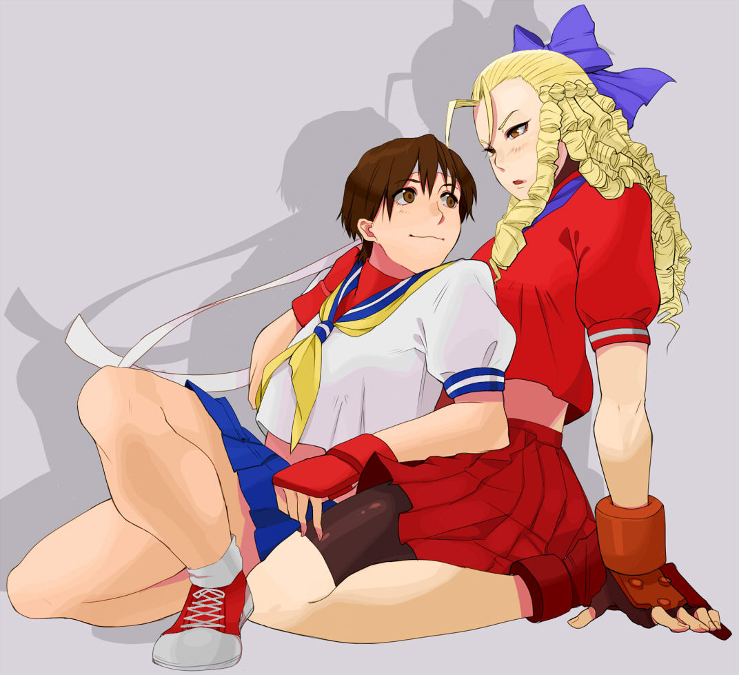 demgams:  Karin and Sakura, rivals from Street fighter.