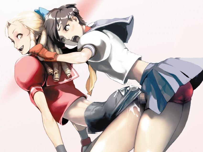 demgams:  Karin and Sakura, rivals from Street fighter.