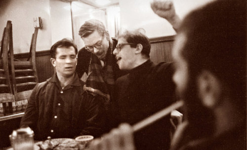 sansrival:  Jack Kerouac, Lucien Carr, and Allen Ginsberg in 1959. 