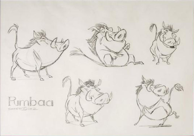 Timon and Pumbaa with Simba Coloring Page  ColoringAll