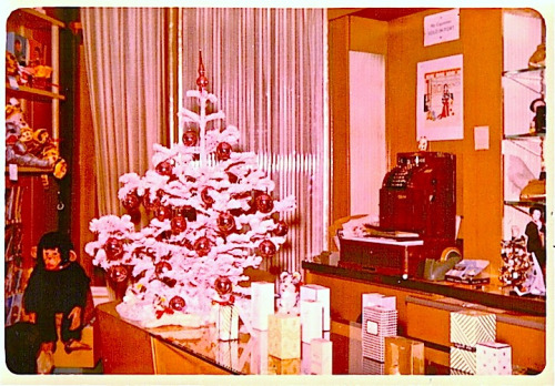 1960s Christmas Tree Counter Display In Vintage Drug Store Photo (by Christian Montone)