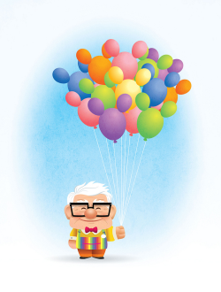 mickeyandminnie:  “I’d like to think of Carl Fredricksen living out his days selling balloons at Disneyland. I think they should have a walk around character like this!” - Jerrod Maruyama