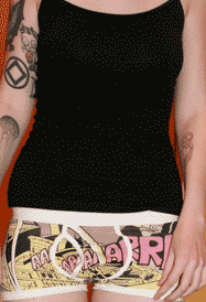 nerdygirlsnaked:  Super sexy underwear gif! A new meaning to the term flashing.   Bad ass