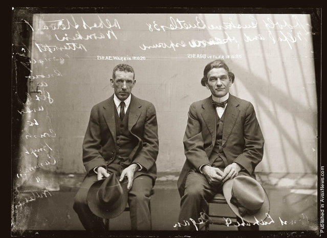 Mug shot of Albert Stewart Warnkin and Adolf Gustave Beutler, 18 October 1920, Central