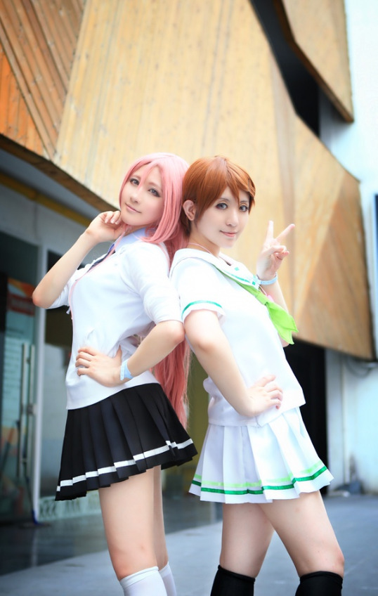 cosplayninja:  How terrific are Nozomi and Osorezan Aya as Kuroko no Basuke’s Riko