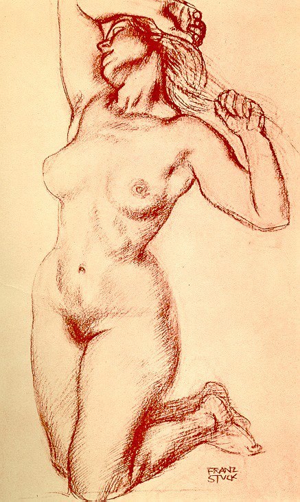 drakontomalloi:Franz von Stuck - Study for Inferno. 1908