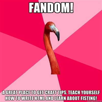 fuckyeahfanficflamingo:[FANDOM! (Fanfic Flamingo) A GREAT PLACE TO GET CRAFT TIPS, TEACH YOURSE