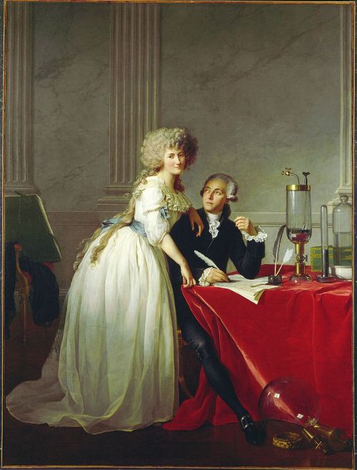 Portrait of Monsieur de Lavoisier and his Wife, chemist Marie-Anne Pierrette Paulze (1788). Jacques-