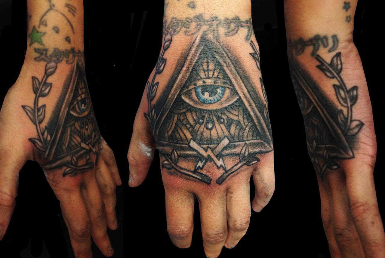 Manx Tattoo  Body Piercing  Another hand banger nice bold to hold all  seeing eye design Have a great weekend tattooed by Simon   Facebook