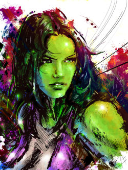 bathedinflames:  She-Hulk by Vincent Vernacatola