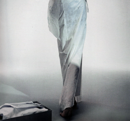 deprincessed:Editorial detail of a Rick Owens dress featuring in ‘Dress Art’ by Richard Burbridge fo